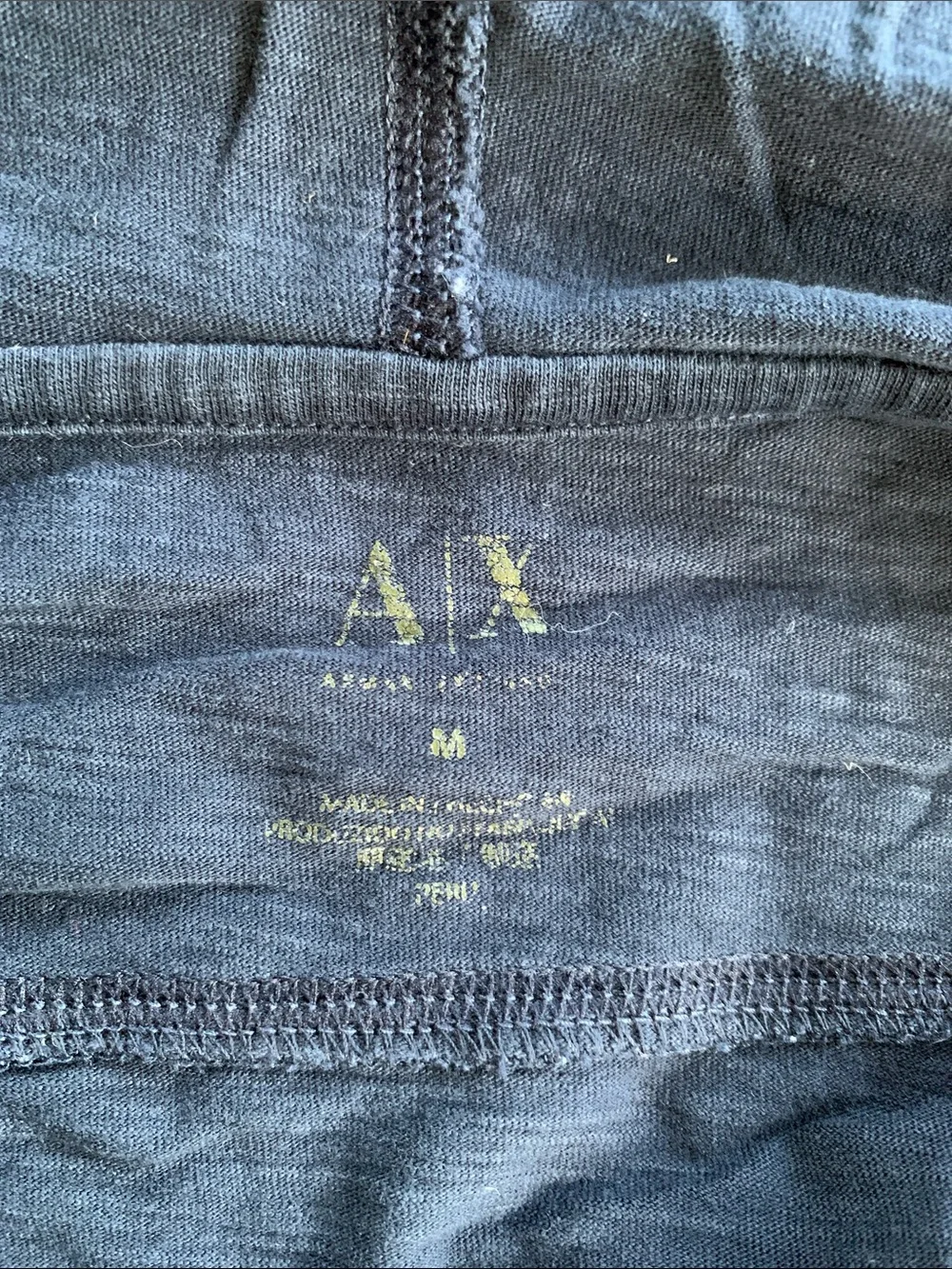 A/X Armani Exchange Navy Blue Long Sleeve Hooded Top